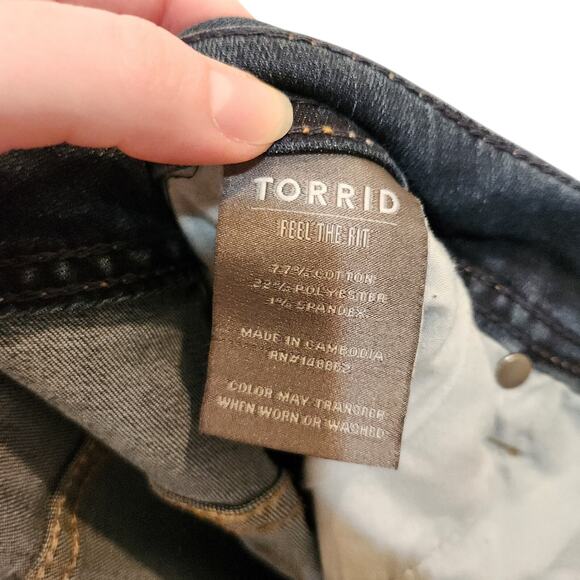 Torrid Feel The Fit Black Denim High Rise Classic Luxe Slim Bootcut Jeans Sz 28R - Picture 7 of 8